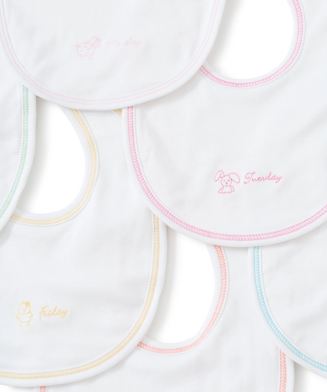 Bibs set - Girl's days of the week-Layette-Kissy Kissy-Blue Almonds-London-South Kensington