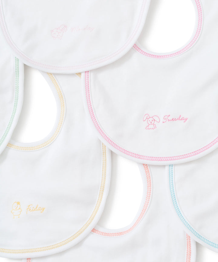 Bibs set - Girl's days of the week-Layette-Kissy Kissy-Blue Almonds-London-South Kensington