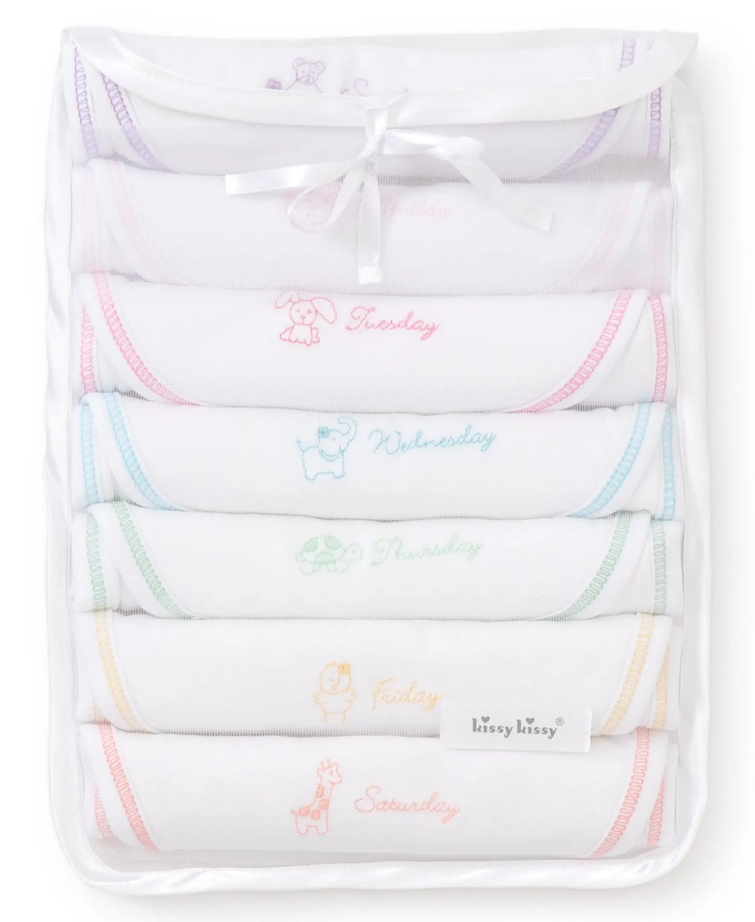 Bibs set - Girl's days of the week-Layette-Kissy Kissy-Blue Almonds-London-South Kensington