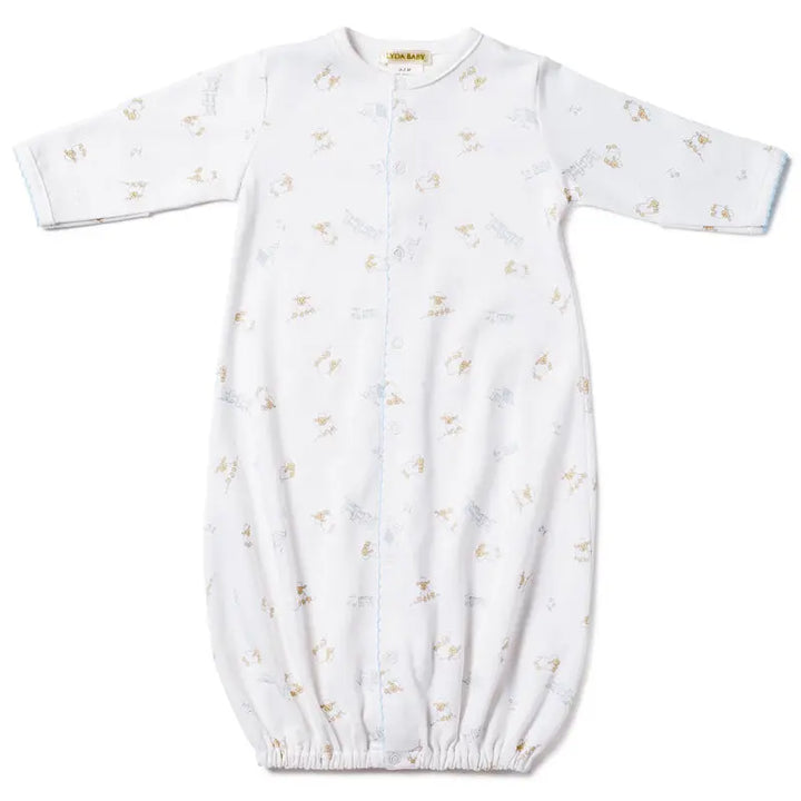 Boys converter gown - Sheep blue-Layette-Lyda Baby-Blue Almonds-London-South Kensington