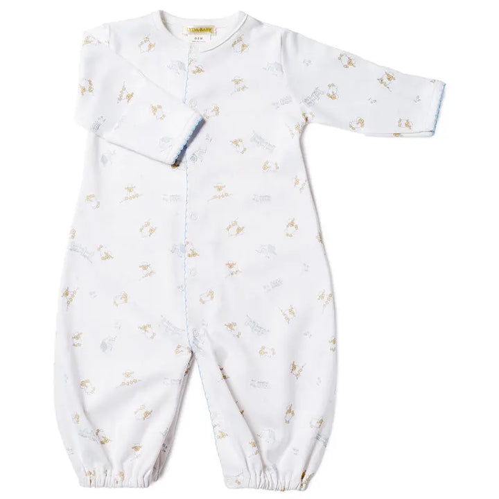 Boys converter gown - Sheep blue-Layette-Lyda Baby-Blue Almonds-London-South Kensington