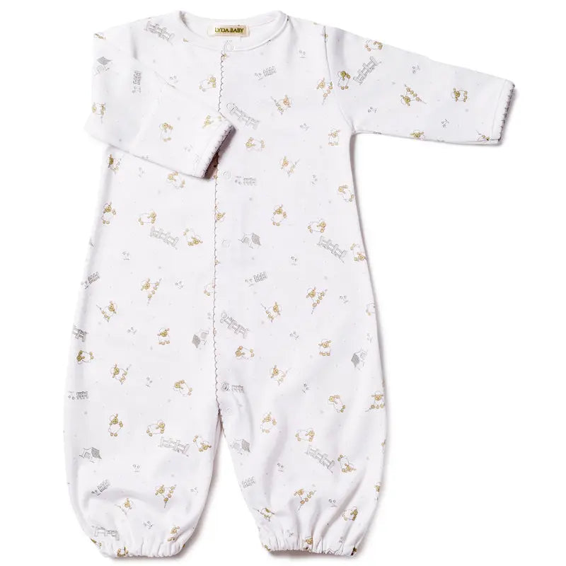 Converter gown - Sheep grey-Layette-Lyda Baby-Blue Almonds-London-South Kensington