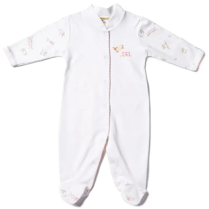 Girls babygrow - Sheep pink-Layette-Lyda Baby-Blue Almonds-London-South Kensington