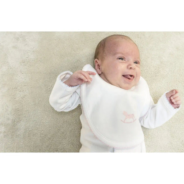 Signature rocking horse bib grey-Layette-Blue Almonds x Kissy Kissy-Blue Almonds-London-South Kensington