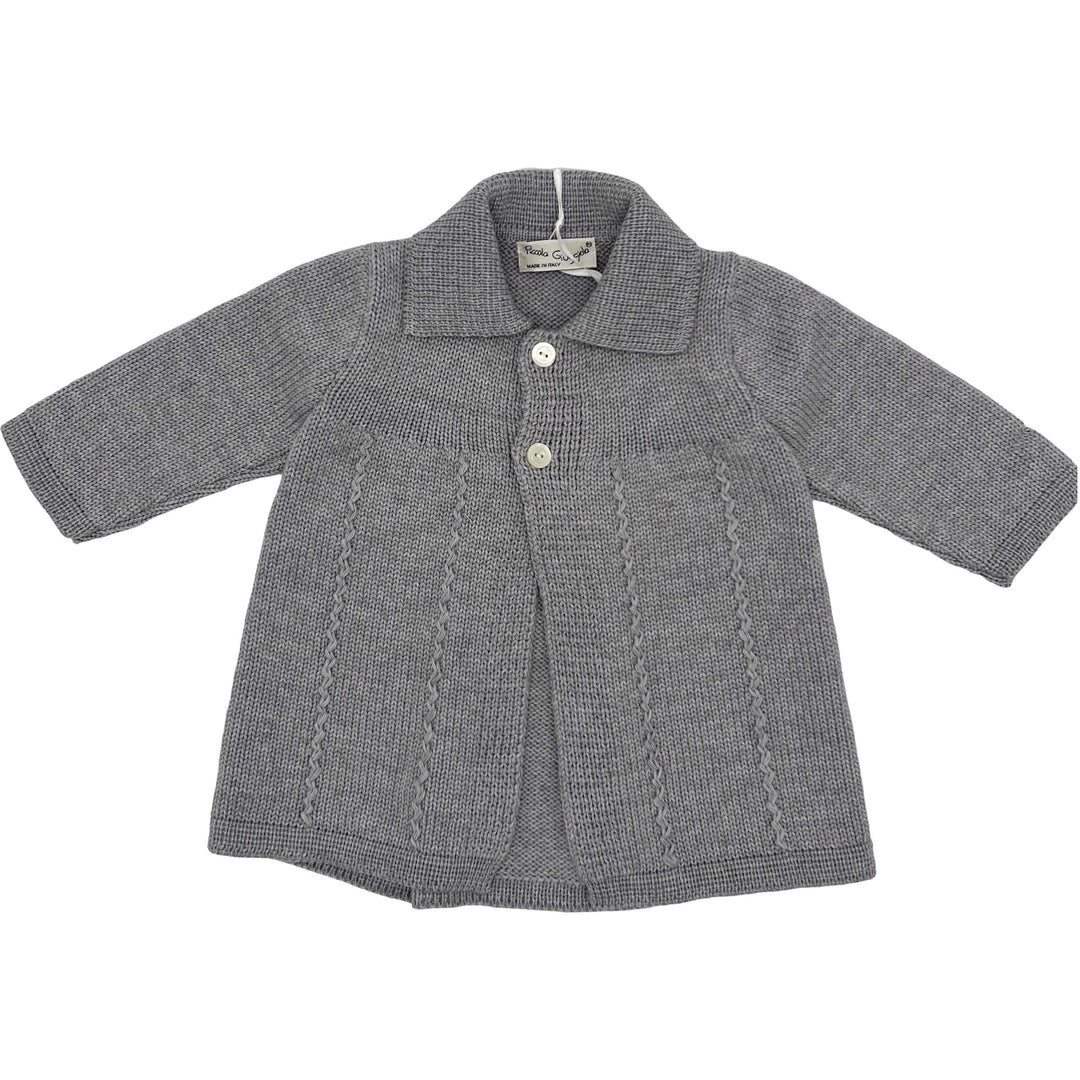 Baby boys hand-knitted coat-Little outfits-Piccola Giuggiola-Blue Almonds-London-South Kensington