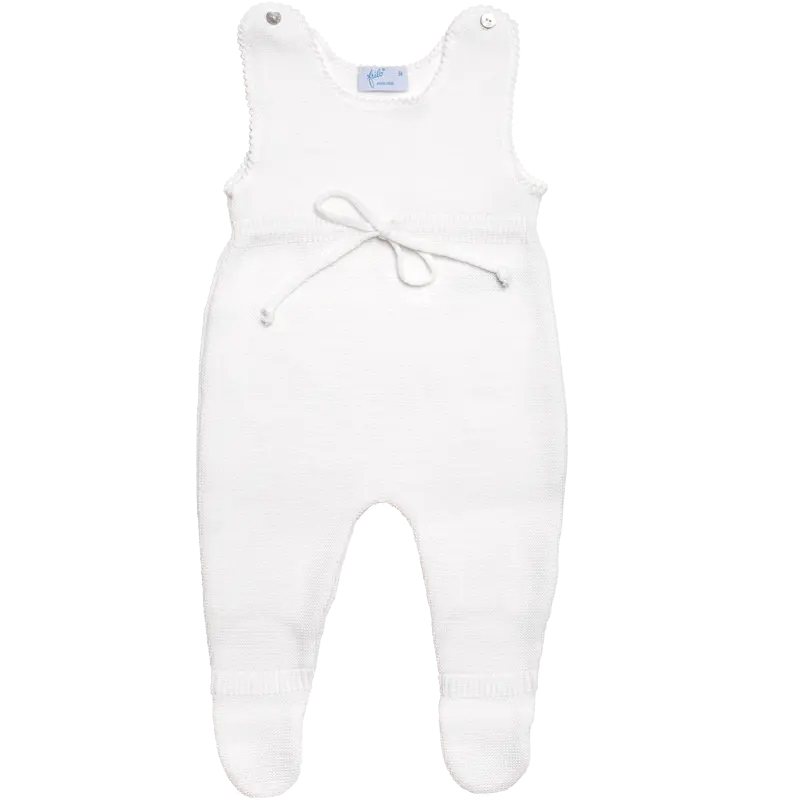 Classic Merino Wool Footed Romper - Off White-Little outfits-Frilo-Blue Almonds-London-South Kensington
