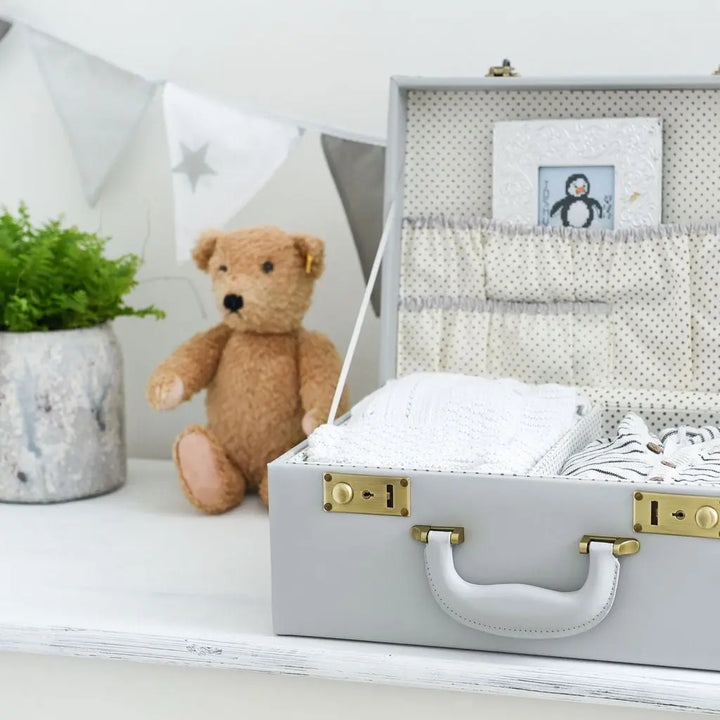 Keepsake Memory Case - Grey-Memory suitcases-Meminio-Blue Almonds-London-South Kensington