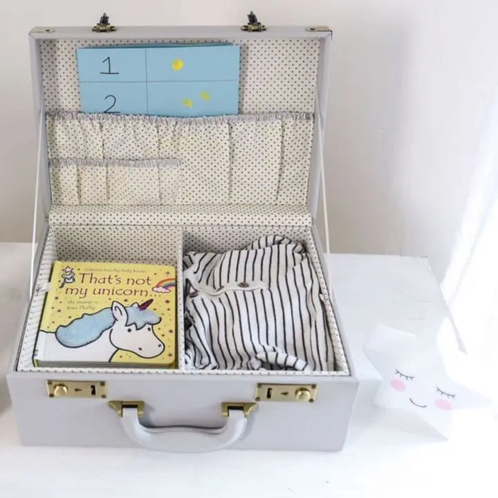 Keepsake Memory Case - Grey-Memory suitcases-Meminio-Blue Almonds-London-South Kensington