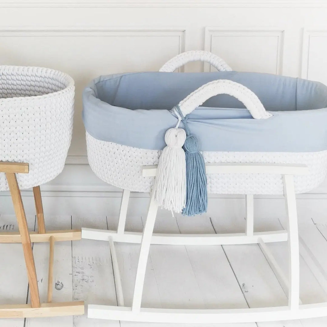 Moses Basket Protector - Blue-Moses basket protector-Like Moses-Blue Almonds-London-South Kensington
