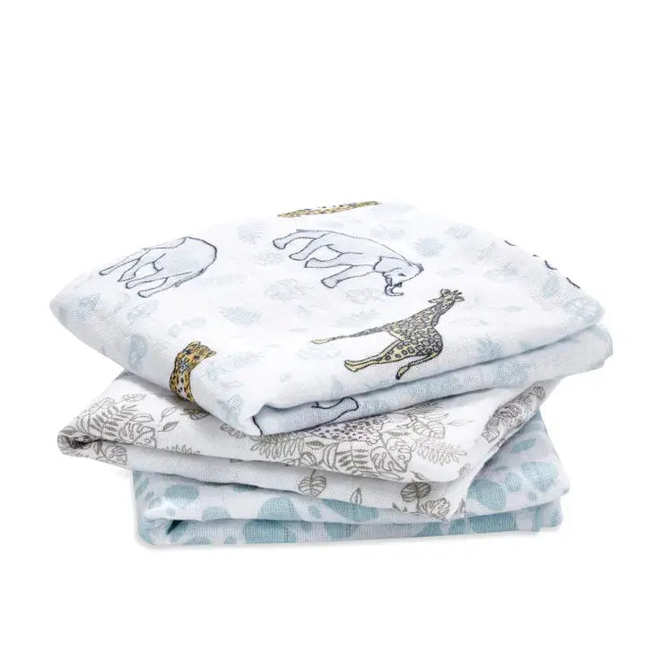 Musy 3-pack "jungle"-Muslins & bibs-aden + anais-Blue Almonds-London-South Kensington