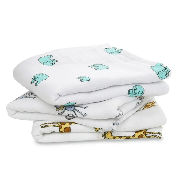 Musy 3-pack "jungle jam"-Muslins & bibs-aden + anais-Blue Almonds-London-South Kensington