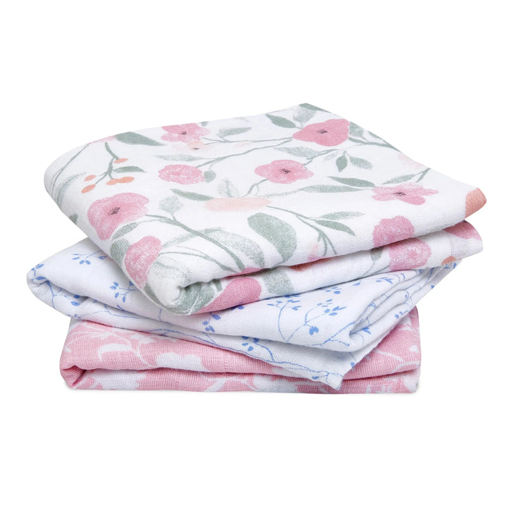 Musy 3-pack "ma fleur"-Muslins & bibs-aden + anais-Blue Almonds-London-South Kensington