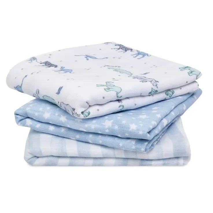 Musy 3-pack "rising star"-Muslins & bibs-aden + anais-Blue Almonds-London-South Kensington