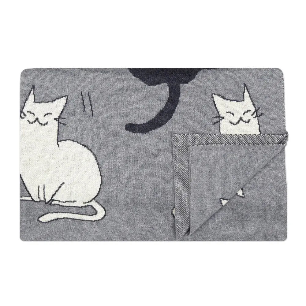 Cotton blanket "crazy cats"-New Baby-Blue Almonds-Blue Almonds-London-South Kensington