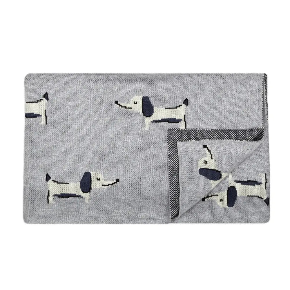 Cotton blanket "dogs"-New Baby-Blue Almonds-Blue Almonds-London-South Kensington