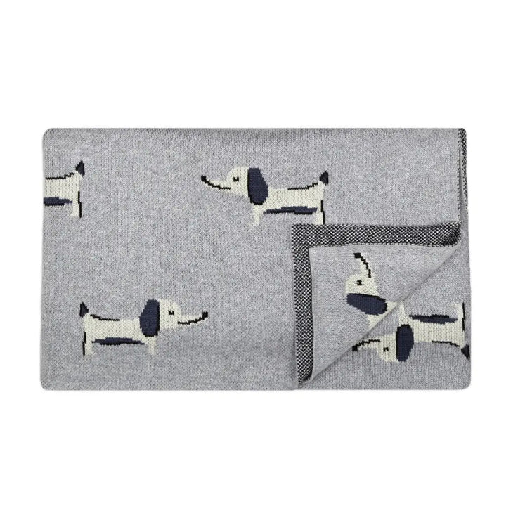 Cotton blanket "dogs"-New Baby-Blue Almonds-Blue Almonds-London-South Kensington