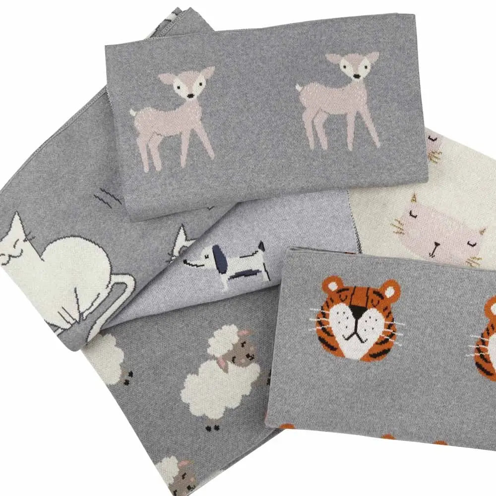 Cotton blanket "dogs"-New Baby-Blue Almonds-Blue Almonds-London-South Kensington