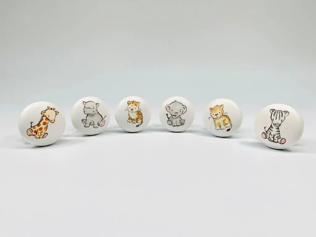 Hand-painted knobs - safari-Nursery & Beyond-Blue Almonds-Blue Almonds-London-South Kensington