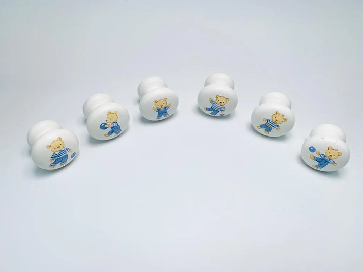 Hand-painted knobs - teddies blue-Nursery & Beyond-Blue Almonds-Blue Almonds-London-South Kensington