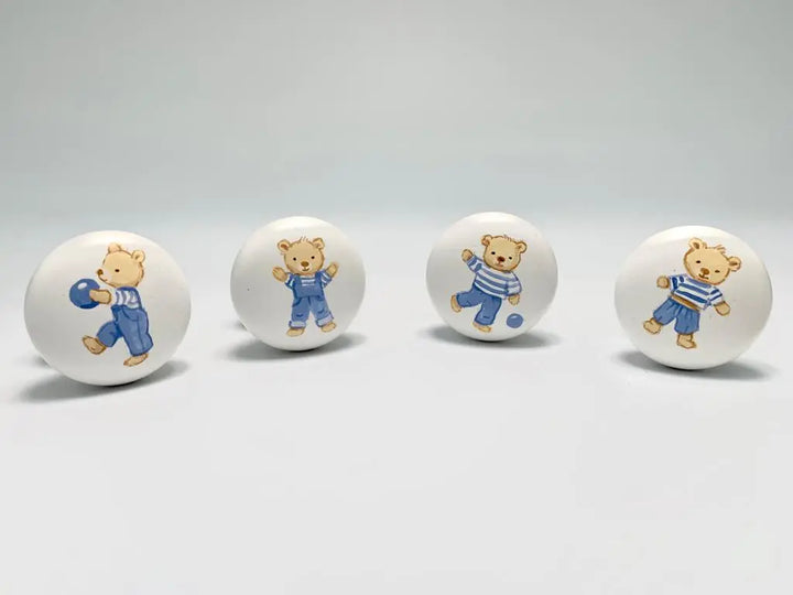 Hand-painted knobs - teddies blue-Nursery & Beyond-Blue Almonds-Blue Almonds-London-South Kensington