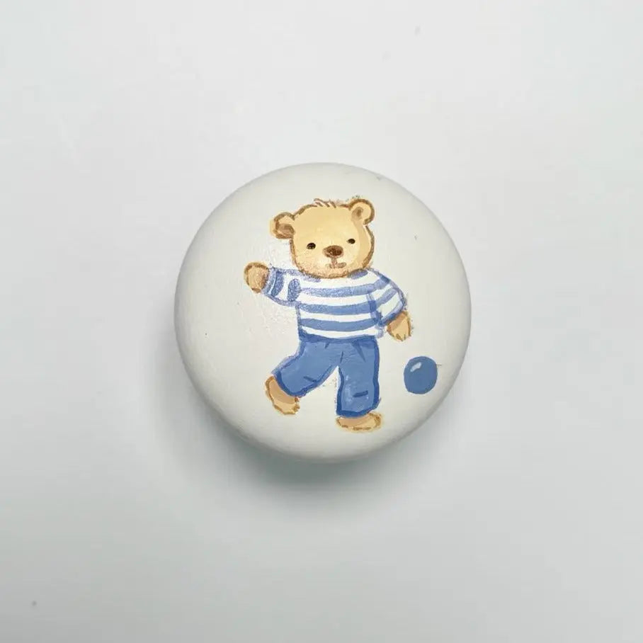 Hand-painted knobs - teddies blue-Nursery & Beyond-Blue Almonds-Blue Almonds-London-South Kensington