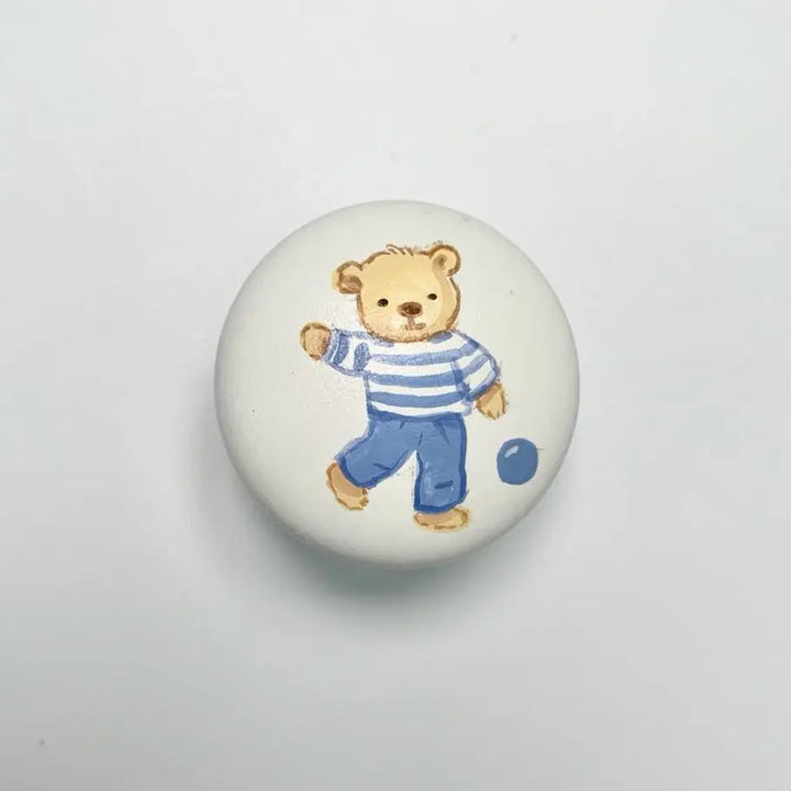 Hand-painted knobs - teddies blue-Nursery & Beyond-Blue Almonds-Blue Almonds-London-South Kensington