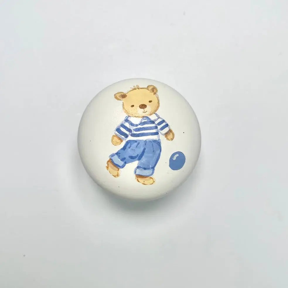 Hand-painted knobs - teddies blue-Nursery & Beyond-Blue Almonds-Blue Almonds-London-South Kensington