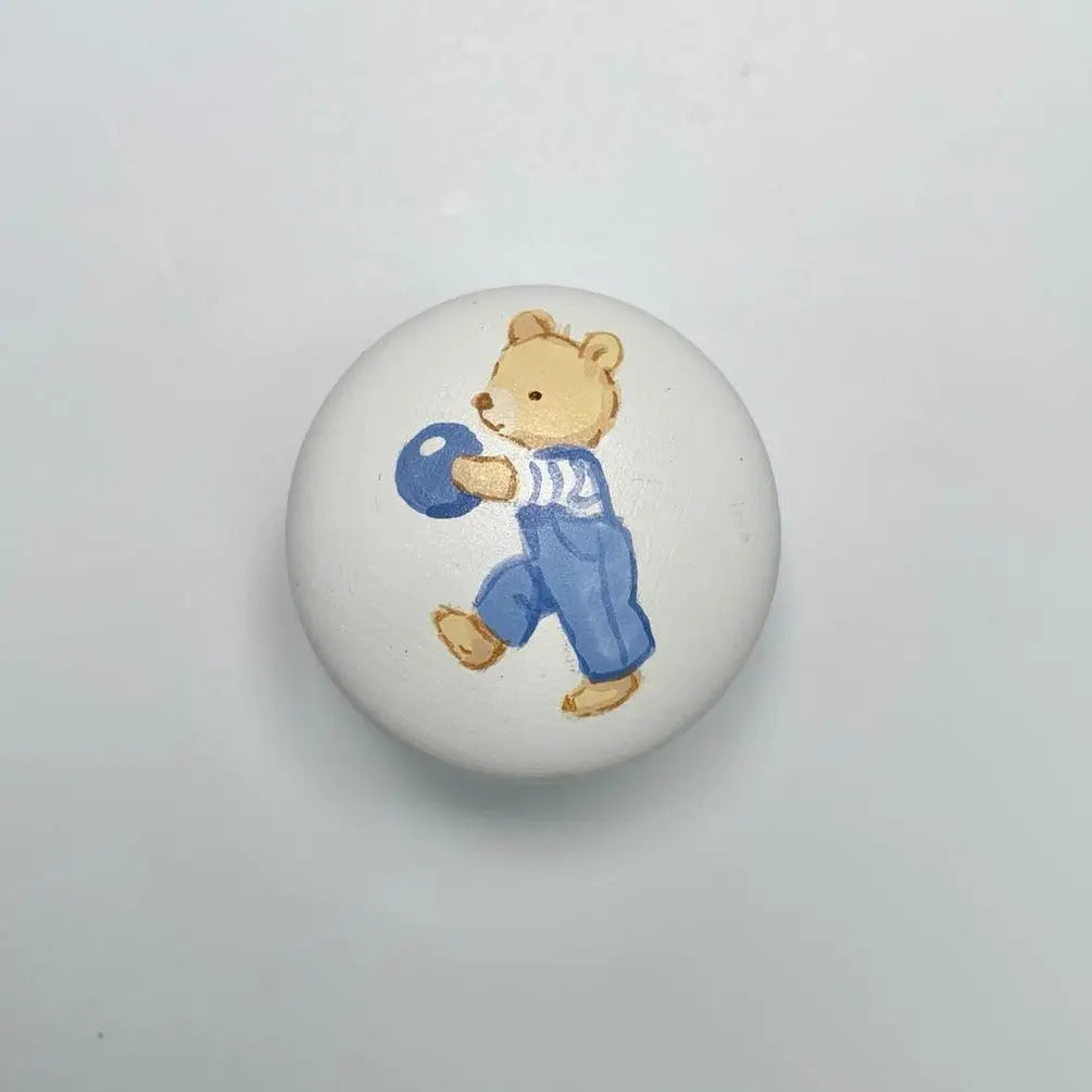 Hand-painted knobs - teddies blue-Nursery & Beyond-Blue Almonds-Blue Almonds-London-South Kensington