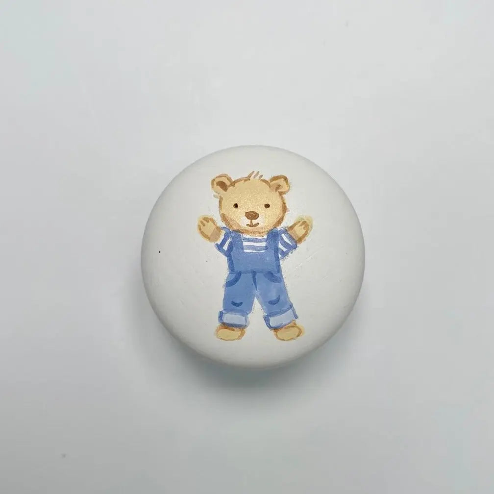 Hand-painted knobs - teddies blue-Nursery & Beyond-Blue Almonds-Blue Almonds-London-South Kensington