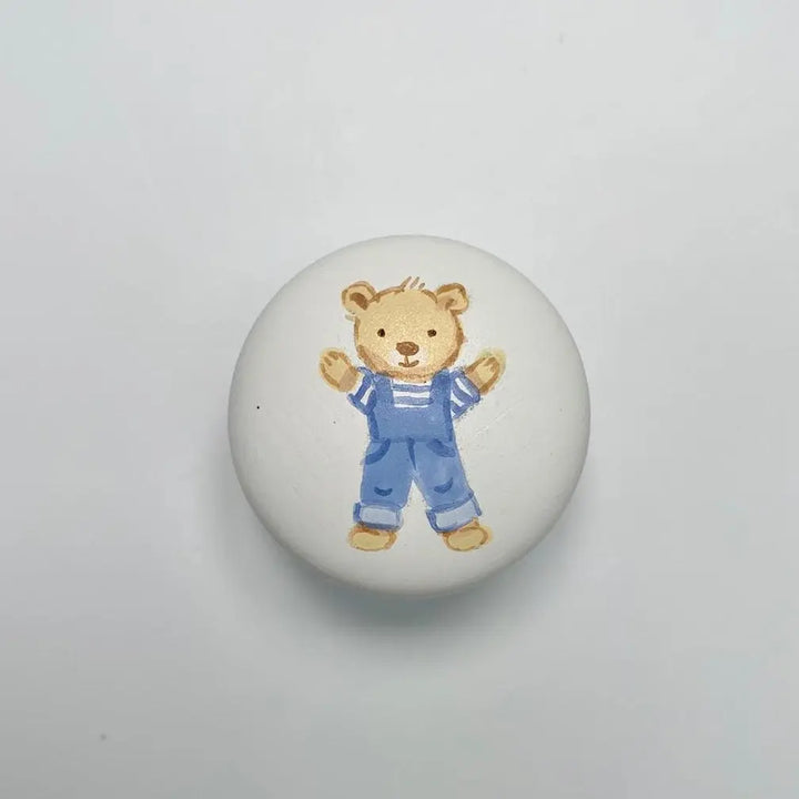 Hand-painted knobs - teddies blue-Nursery & Beyond-Blue Almonds-Blue Almonds-London-South Kensington