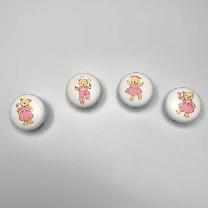 Hand-painted knobs - teddies pink-Nursery & Beyond-Blue Almonds-Blue Almonds-London-South Kensington