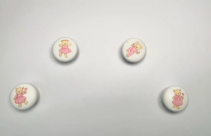 Hand-painted knobs - teddies pink-Nursery & Beyond-Blue Almonds-Blue Almonds-London-South Kensington