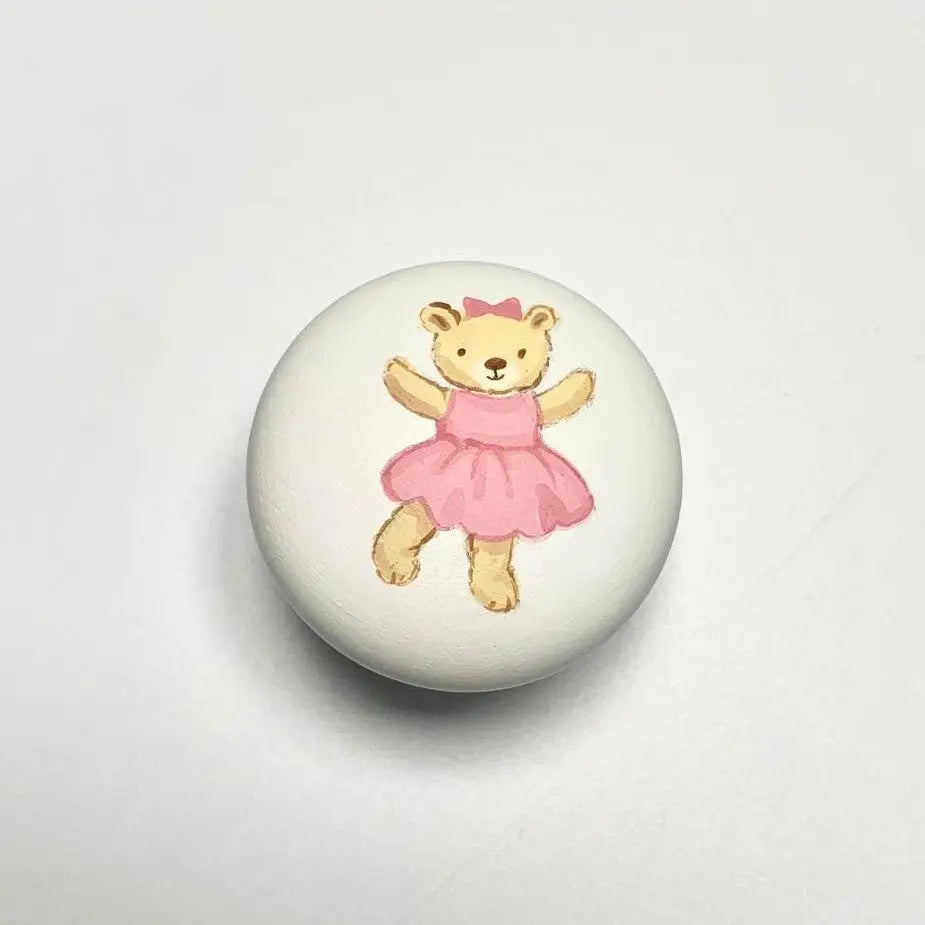 Hand-painted knobs - teddies pink-Nursery & Beyond-Blue Almonds-Blue Almonds-London-South Kensington