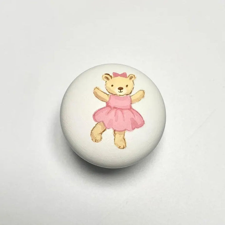 Hand-painted knobs - teddies pink-Nursery & Beyond-Blue Almonds-Blue Almonds-London-South Kensington