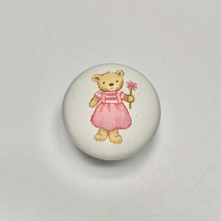 Hand-painted knobs - teddies pink-Nursery & Beyond-Blue Almonds-Blue Almonds-London-South Kensington