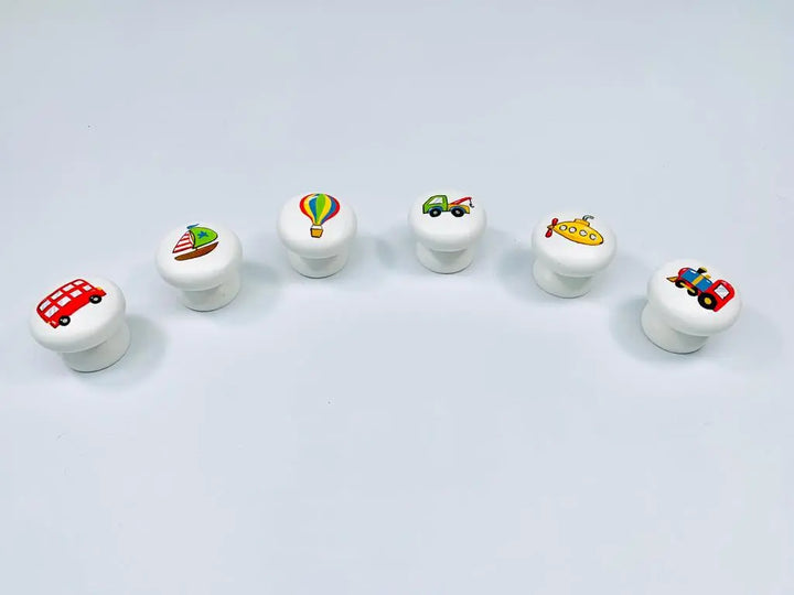 Hand-painted knobs - transport-Nursery & Beyond-Blue Almonds-Blue Almonds-London-South Kensington