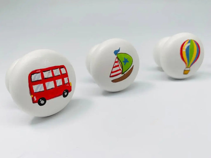 Hand-painted knobs - transport-Nursery & Beyond-Blue Almonds-Blue Almonds-London-South Kensington