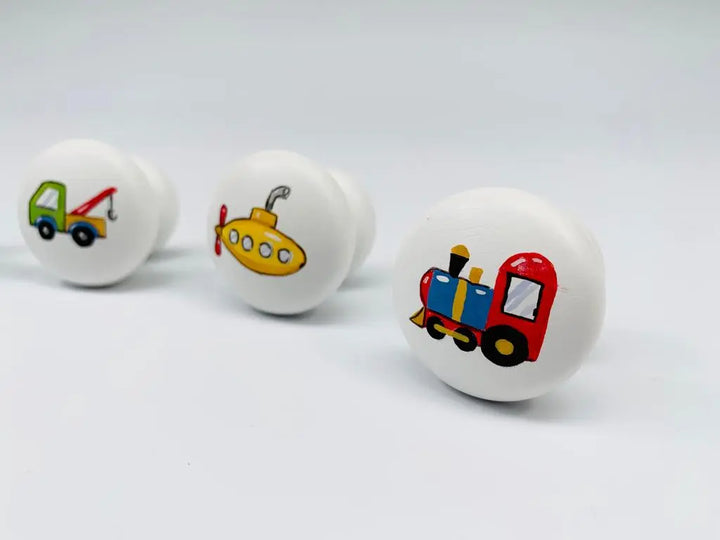 Hand-painted knobs - transport-Nursery & Beyond-Blue Almonds-Blue Almonds-London-South Kensington