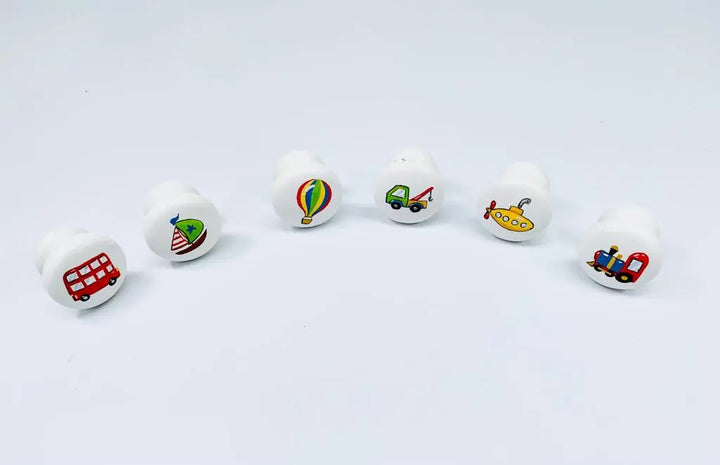 Hand-painted knobs - transport-Nursery & Beyond-Blue Almonds-Blue Almonds-London-South Kensington