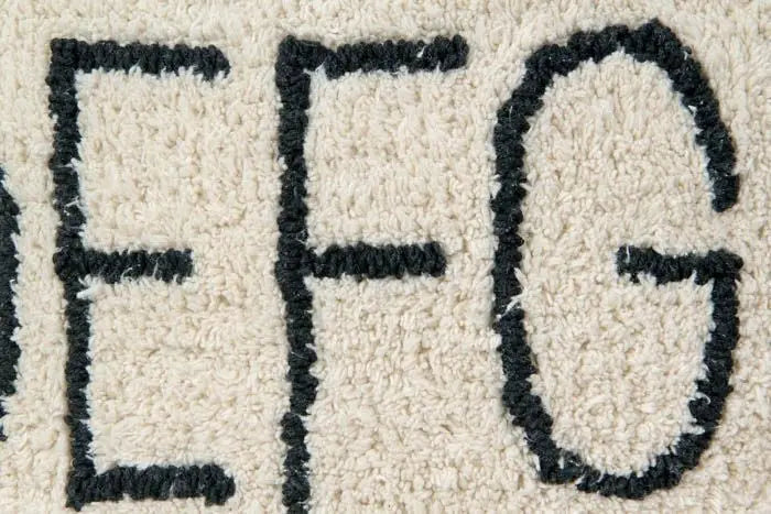 Pouffe "ABC" natural - black-Nursery & Beyond-Lorena Canals-Blue Almonds-London-South Kensington