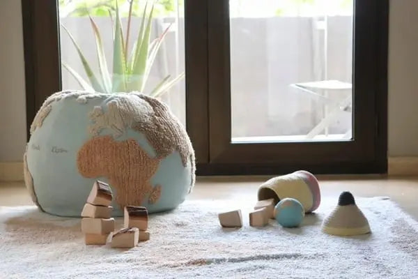 Pouffe "world map"-Nursery & Beyond-Lorena Canals-Blue Almonds-London-South Kensington