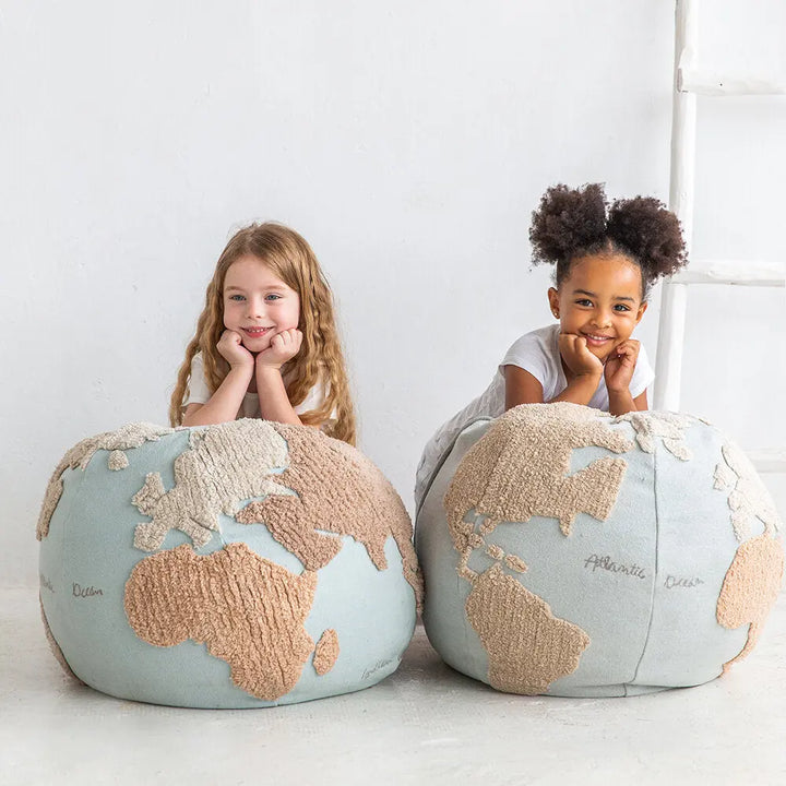 Pouffe "world map"-Nursery & Beyond-Lorena Canals-Blue Almonds-London-South Kensington