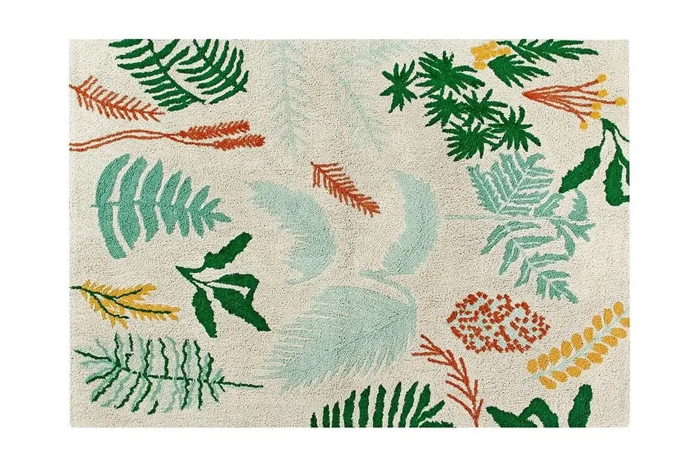 Washable cotton rug "botanic plants"-Nursery & Beyond-Lorena Canals-Blue Almonds-London-South Kensington