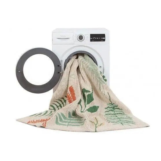 Washable cotton rug "botanic plants"-Nursery & Beyond-Lorena Canals-Blue Almonds-London-South Kensington