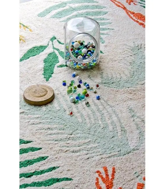 Washable cotton rug "botanic plants"-Nursery & Beyond-Lorena Canals-Blue Almonds-London-South Kensington