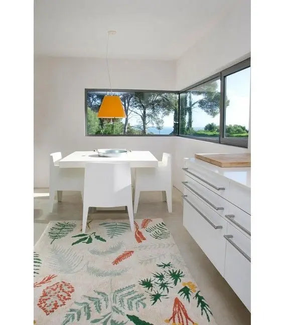 Washable cotton rug "botanic plants"-Nursery & Beyond-Lorena Canals-Blue Almonds-London-South Kensington