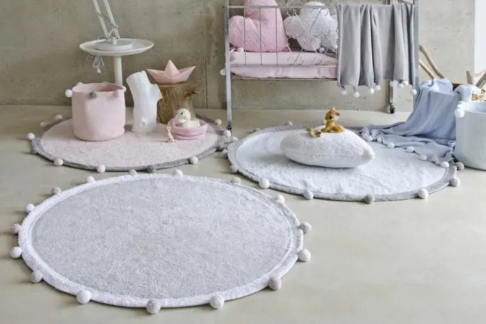 Washable cotton rug "bubbly" grey-Nursery & Beyond-Lorena Canals-Blue Almonds-London-South Kensington