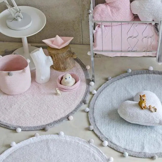 Washable cotton rug "bubbly" pink-Nursery & Beyond-Lorena Canals-Blue Almonds-London-South Kensington