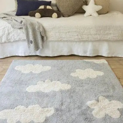 Washable cotton rug "clouds" grey-Nursery & Beyond-Lorena Canals-Blue Almonds-London-South Kensington