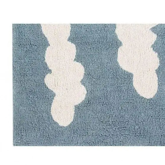 Washable cotton rug "clouds" vintage blue-Nursery & Beyond-Lorena Canals-Blue Almonds-London-South Kensington
